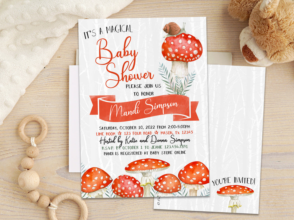 Little mushroom Baby Shower Invitation