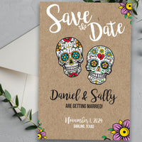 Sugar Skull Wedding Save The Date Cards