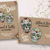 Sugar Skull Wedding Save The Date Cards