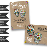 Sugar Skull Wedding Save The Date Cards