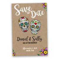 Sugar Skull Wedding Save The Date Cards