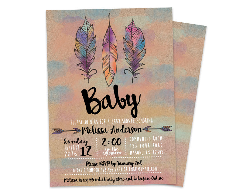 Tribal Baby Shower Invitation template - Download in Word