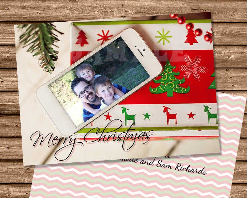 Rustic Family Photo Christmas Cards