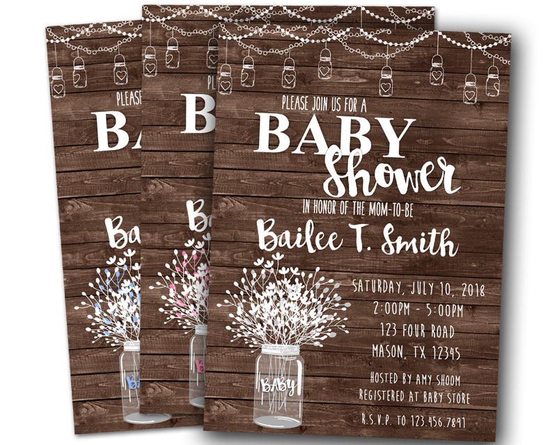Boho Nursery Wooden Toys Baby Shower Invitations, Gender Neutral - D152