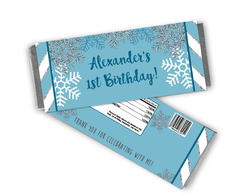 Snowflake Party Favors - Printable Candy Wrappers