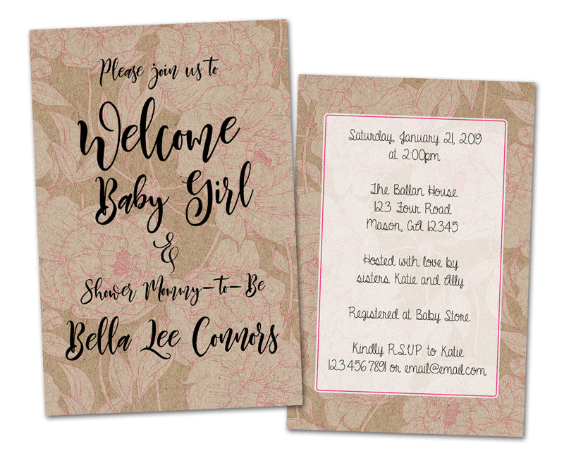 country girl baby shower invitations